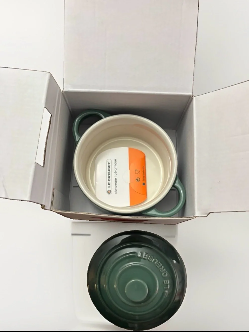 Le Creuset Mini Round Cocotte Artichaut 8oz 250mL Stoneware New Green